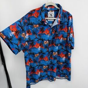 Savage Tacticians M14's & Beachy Dreams button-up shirt sz 2XL blue red